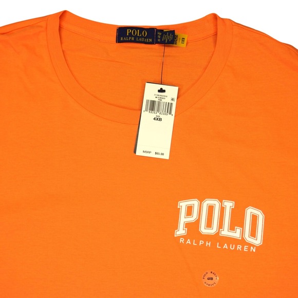 Polo Ralph Lauren Other - NEW Polo Ralph Lauren T-Shirt Mens 4XB Orange Short Sleeve Graphic Pony Logo Tee